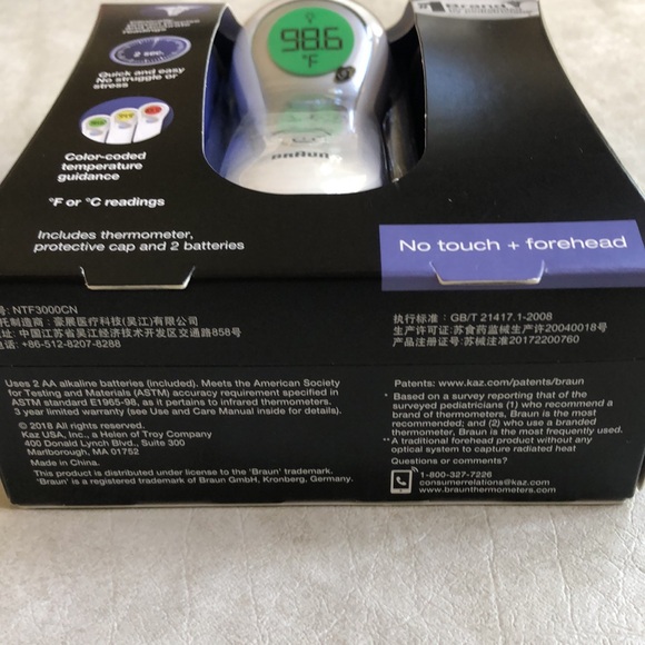 Braun No Touch Forehead Thermometer #1 Brand Recommended by Pediatricians F or C - Picture 8 of 10